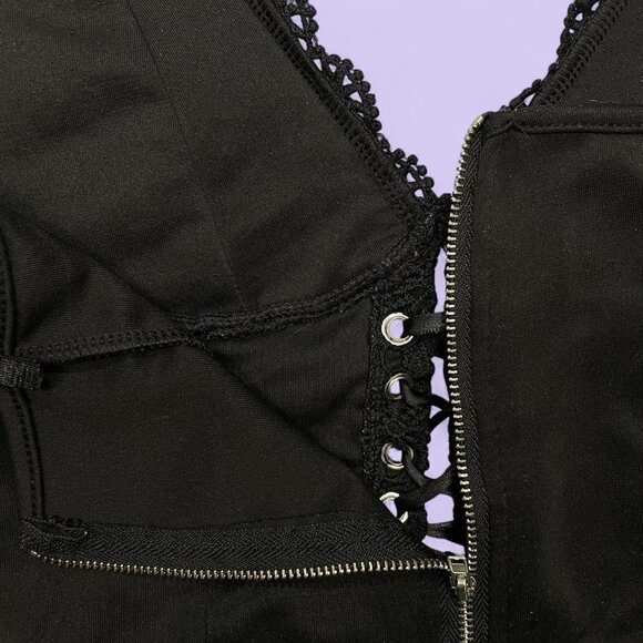 Black Lace Corset Crop Top – Size Small (Unbranded) - Picture 7 of 7